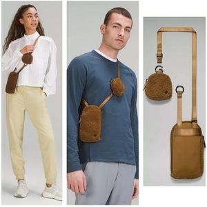 Lululemon Modular Phone Crossbody Bag Fleece Camel Brown Unisex NWT